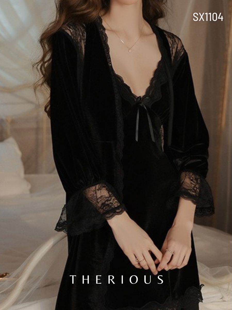 Harper Velvet Dress Lingerie SX1104 [Ready Stock]