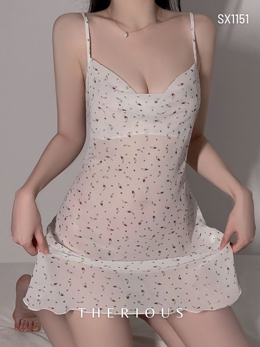 Daphne Tulle Floral Dress Lingerie SX1151 [Ready Stock]