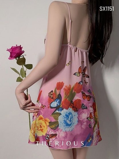 Daphne Tulle Floral Dress Lingerie SX1151 [Ready Stock]