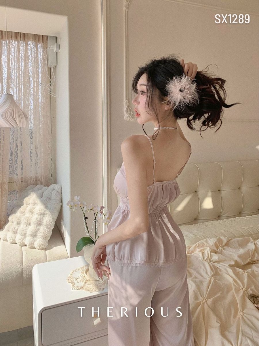 Dhyana Long Pants Set Lingerie SX1289 [Ready Stock]