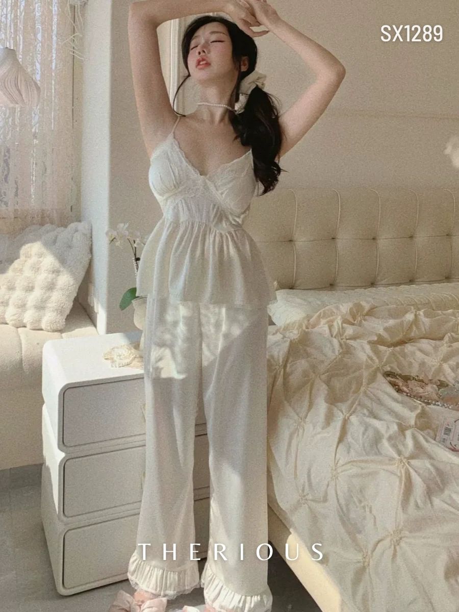 Dhyana Long Pants Set Lingerie SX1289 [Ready Stock]