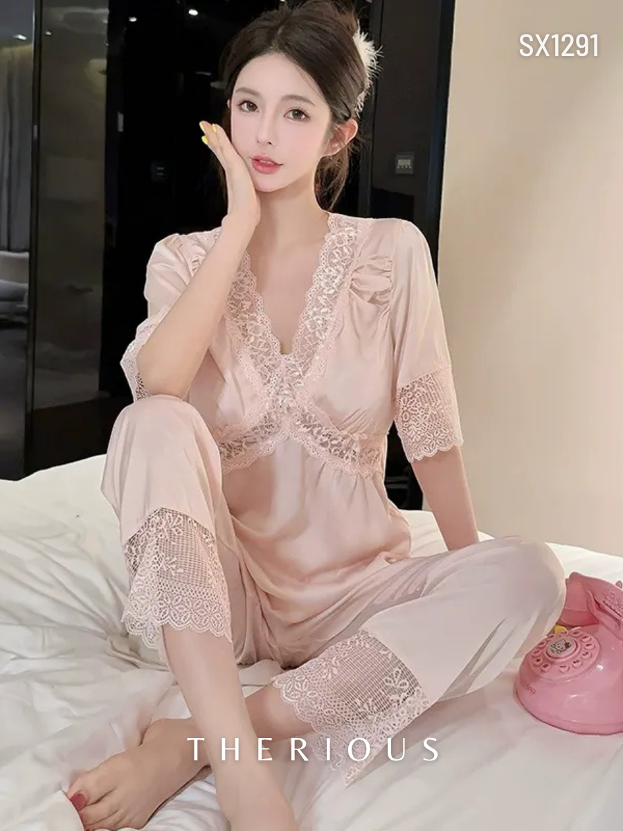 Dhyana Long Pants Set Lingerie SX1291 [Ready Stock]