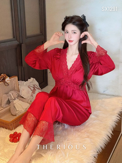 Dhyana Long Pants Set Lingerie SX1291 [Ready Stock]