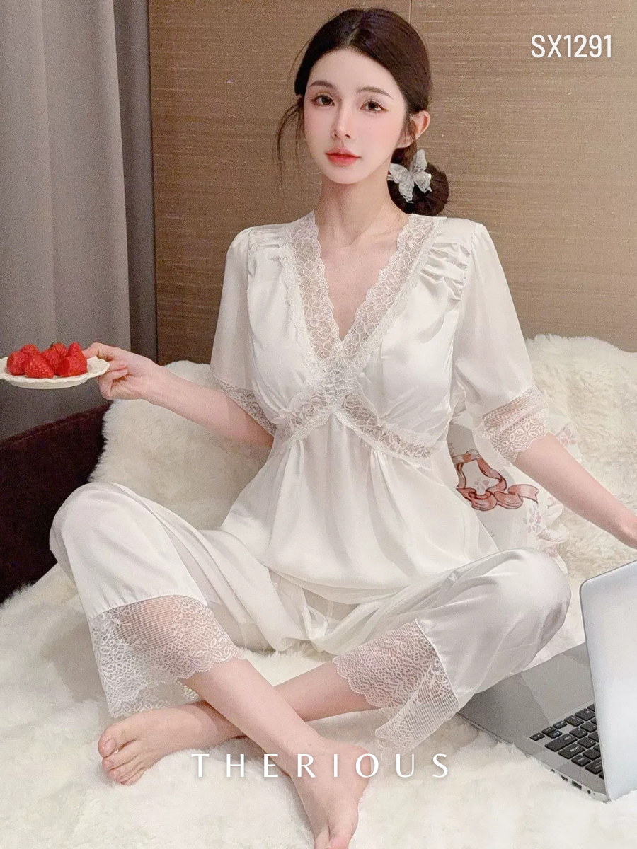Dhyana Long Pants Set Lingerie SX1291 [Ready Stock]