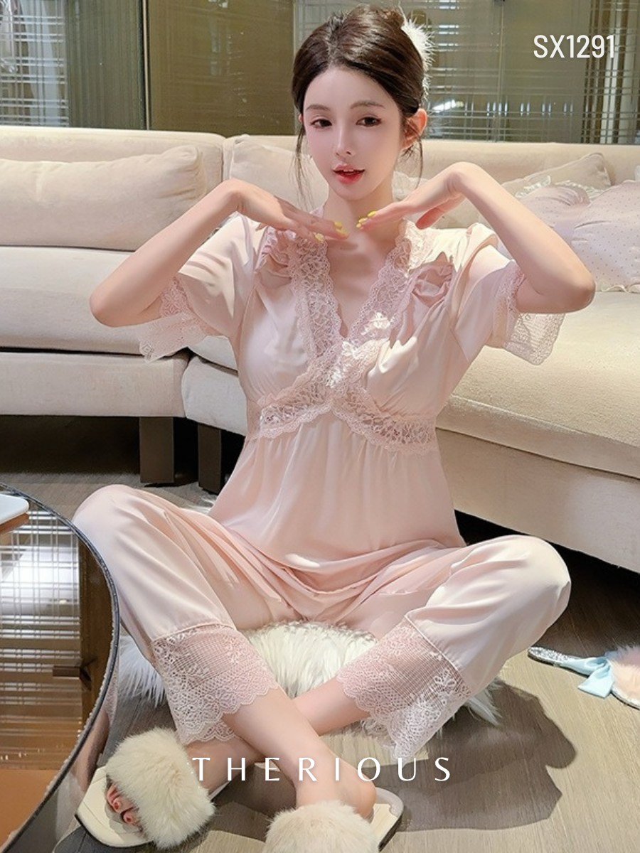 Dhyana Long Pants Set Lingerie SX1291 [Ready Stock]