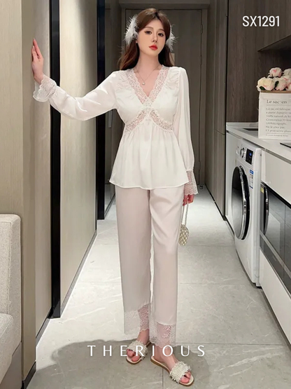 Dhyana Long Pants Set Lingerie SX1291 [Ready Stock]