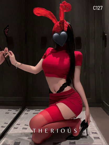 Rose Officer Red Rabbit Costume Lingerie C127 [Preorder]