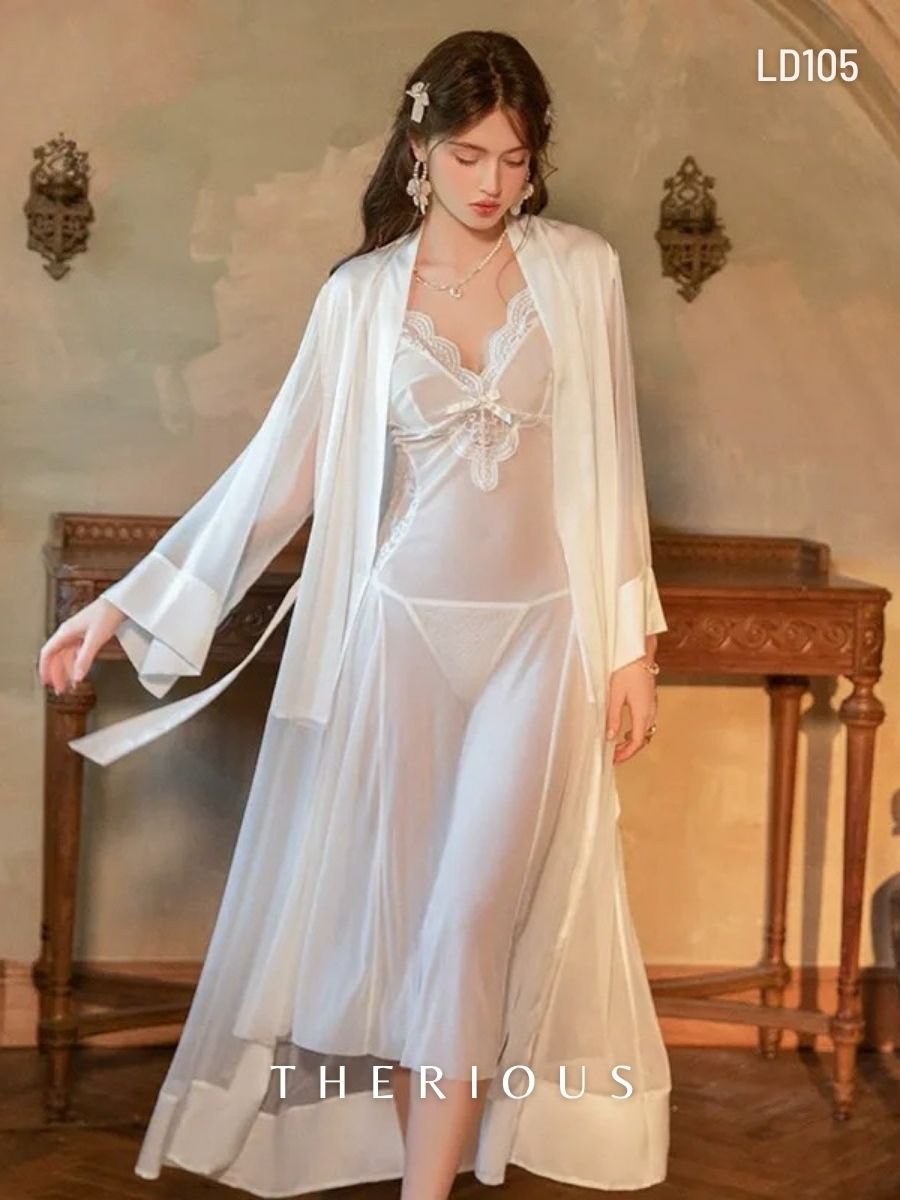 Rose Tulle Long Dress Lingerie LD105 [Ready Stock]