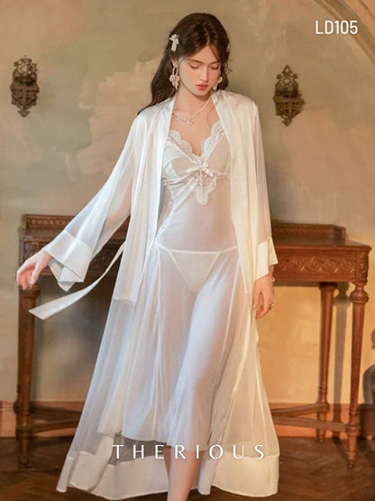 Rose Tulle Long Dress Lingerie LD105 [Ready Stock]