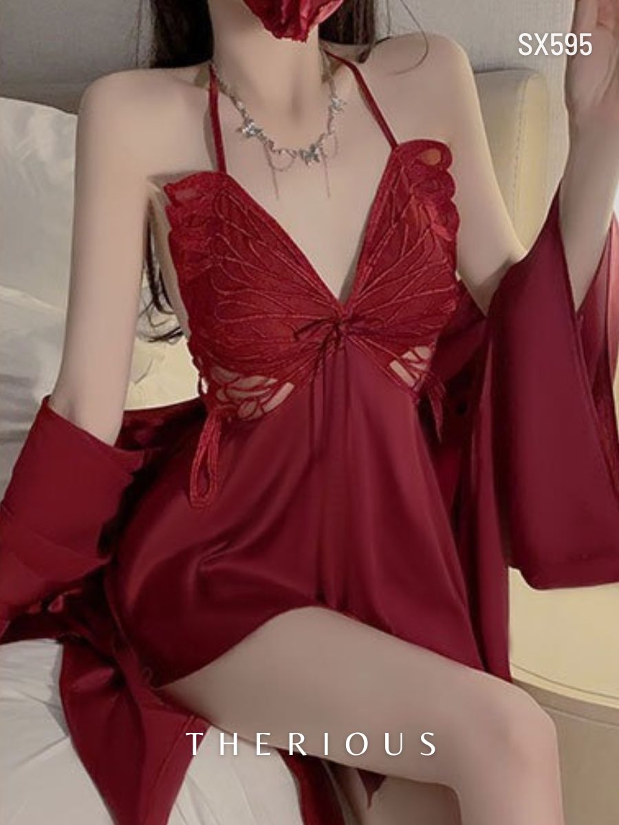 Ruby Butterfly Lingerie Satin Dress SX595 [Pre-order]