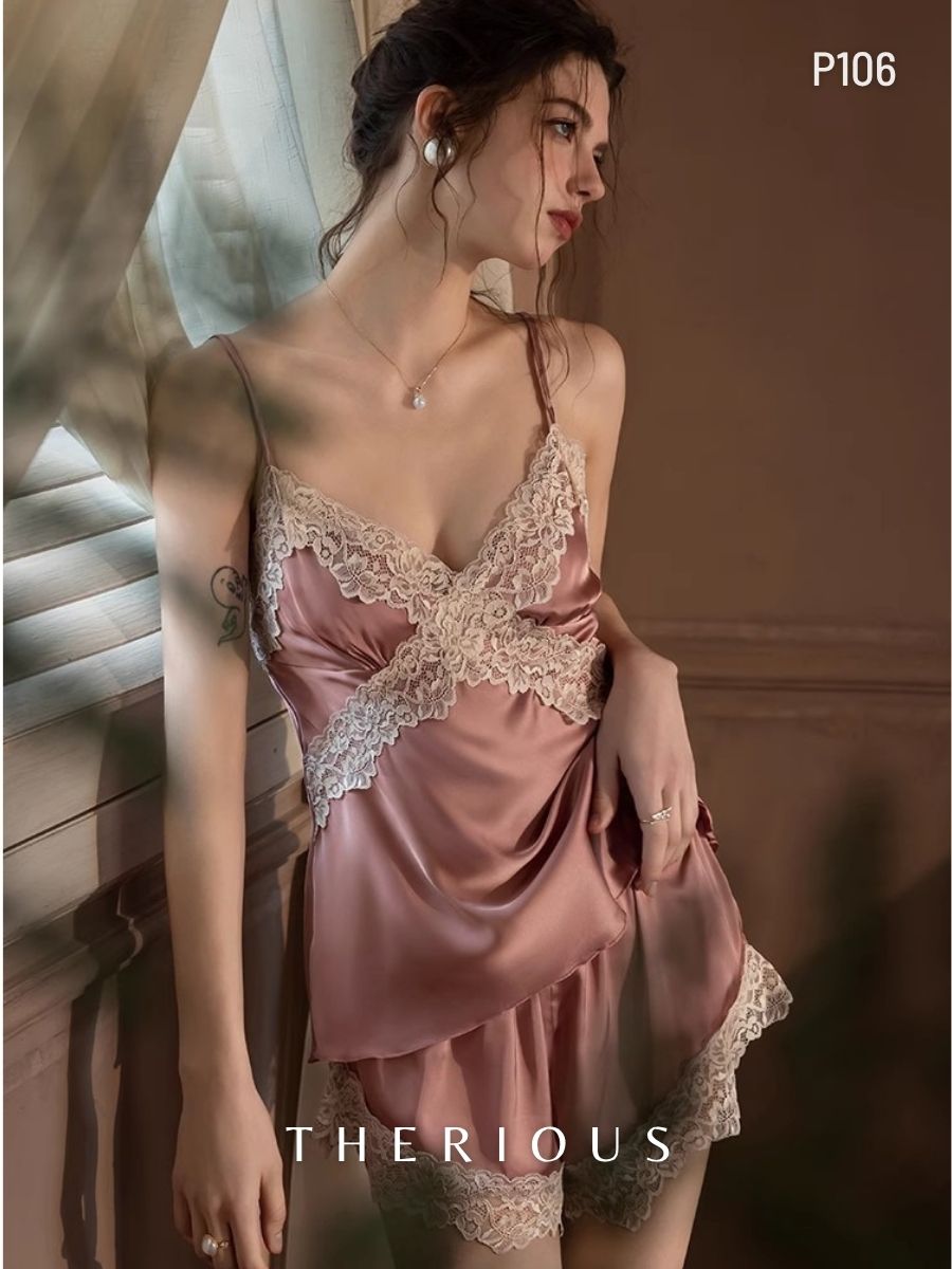Rose Lace Pants Set Lingerie P106 [Preorder] [Got Plus Size]