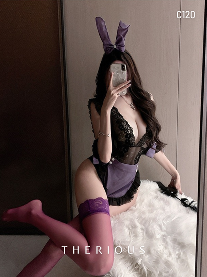 Maeve Lace Rabbit Maid Costume Lingerie C120 [Ready Stock]