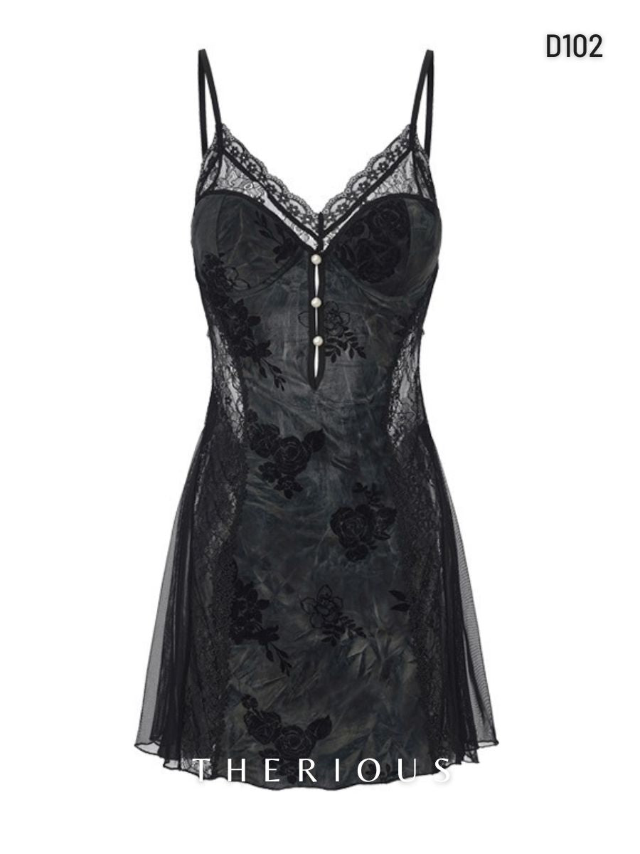 Jayla Floral Dress Lingerie D102 [Ready Stock] [Got Plus Size]