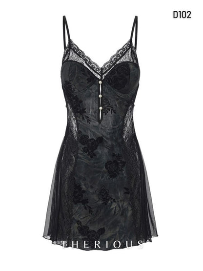 Jayla Floral Dress Lingerie D102 [Ready Stock] [Got Plus Size]