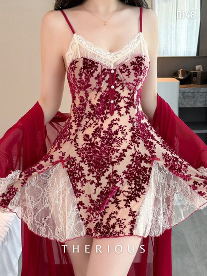 Rose Floral Dress Lingerie D148 [Ready Stock]