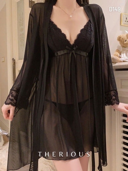 Rose Tulle Transparent Dress Lingerie D149 [Ready Stock]