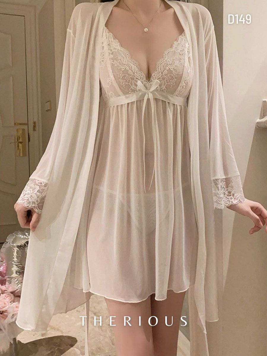 Rose Tulle Transparent Dress Lingerie D149 [Ready Stock]