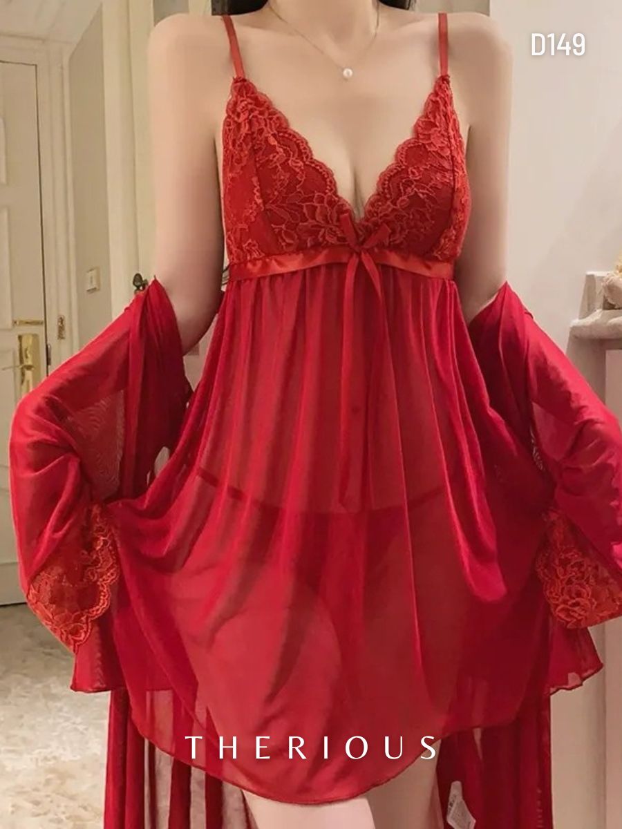 Rose Tulle Transparent Dress Lingerie D149 [Ready Stock]