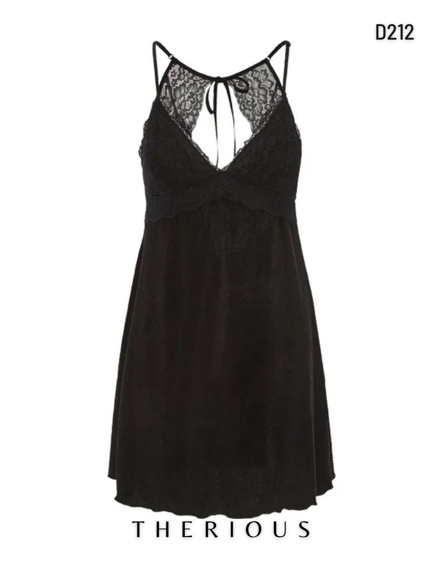 Tamia Velvet Dress Lingerie D212 [Ready Stock]