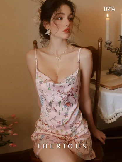 Tamia Pattern Dress Lingerie D214 [Ready Stock]