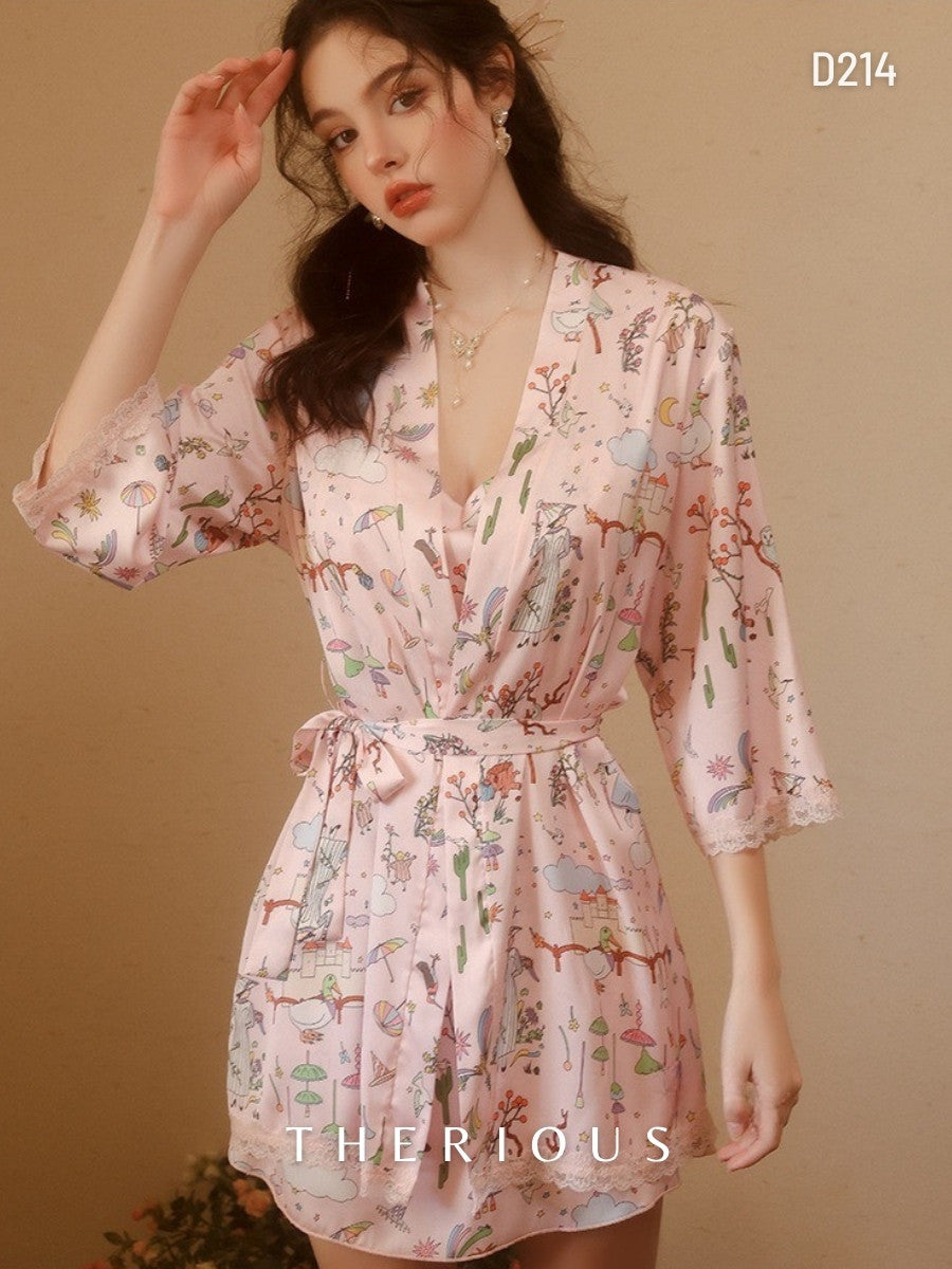 Tamia Pattern Dress Lingerie D214 [Ready Stock]