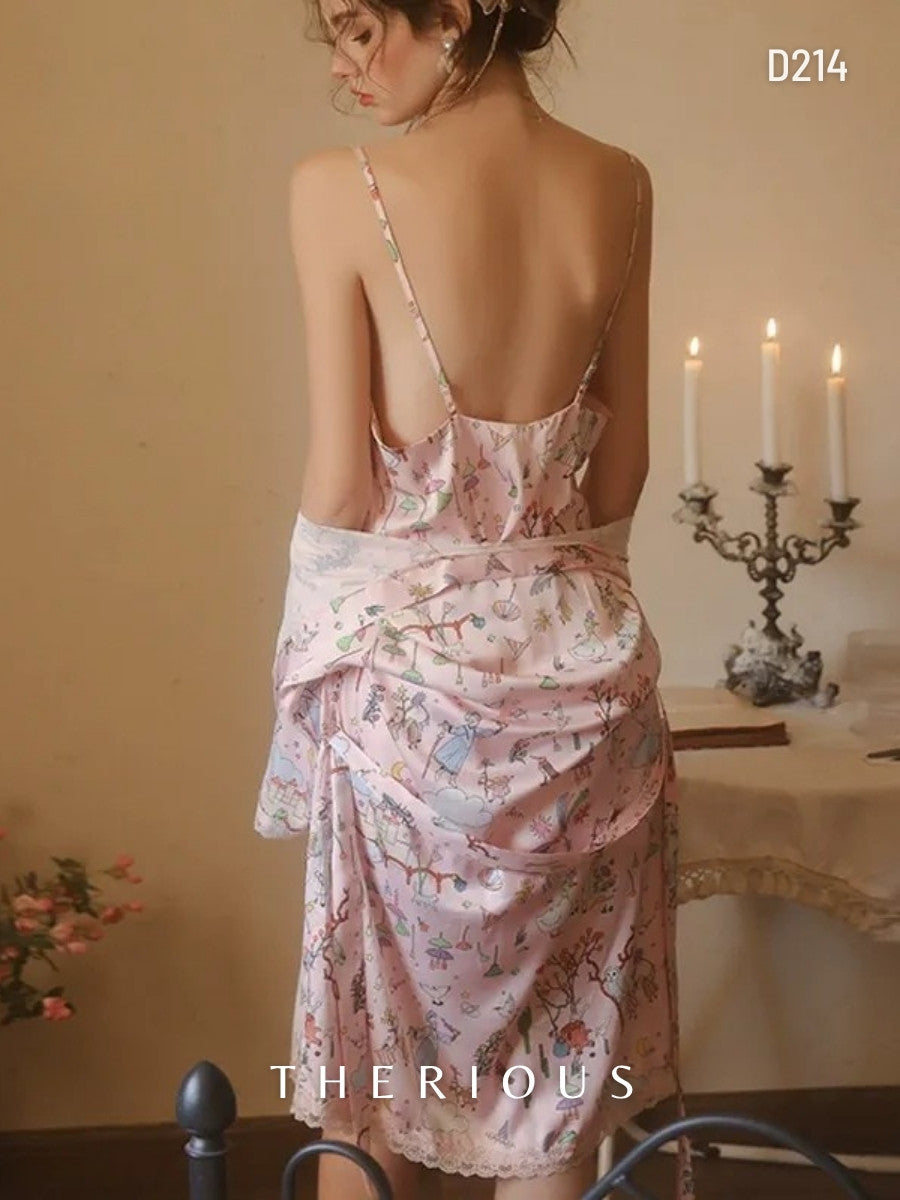 Tamia Pattern Dress Lingerie D214 [Ready Stock]