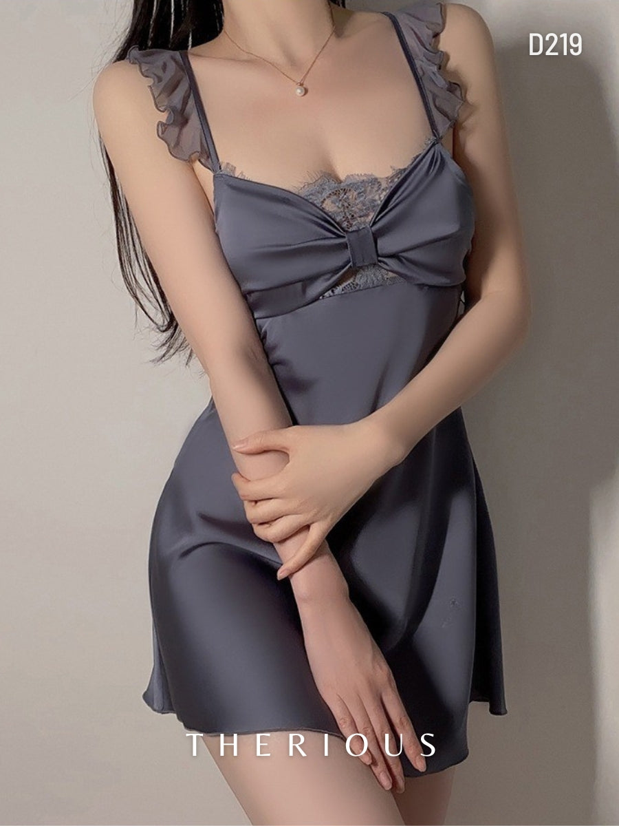 Tamia Satin Dress Lingerie D219 [Ready Stock] [Got Plus Size]
