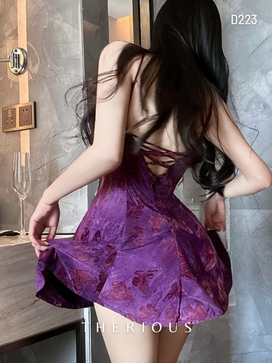 Brenda Floral Dress Lingerie D223 [Ready Stock]
