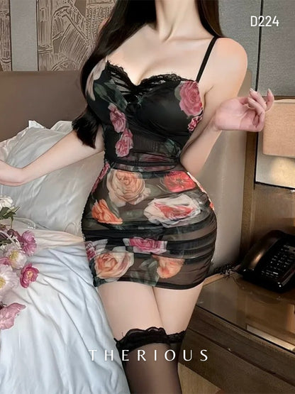 Brenda Floral Dress Lingerie D224 [Ready Stock]
