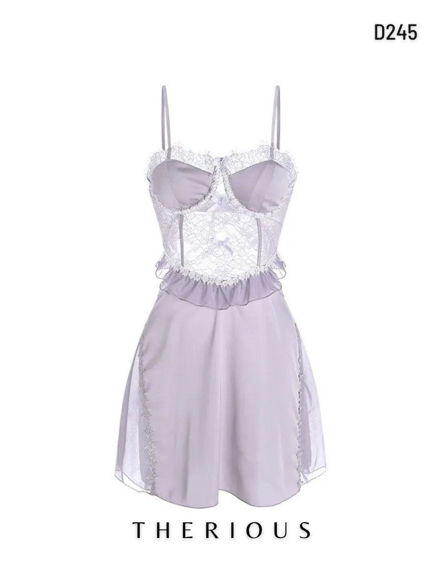 Noa Satin Dress Lingerie D245 [Ready Stock]