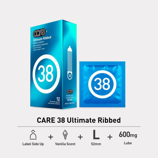 Care 38 Ultimate Ribbed 12's Condom [Ready Stock]