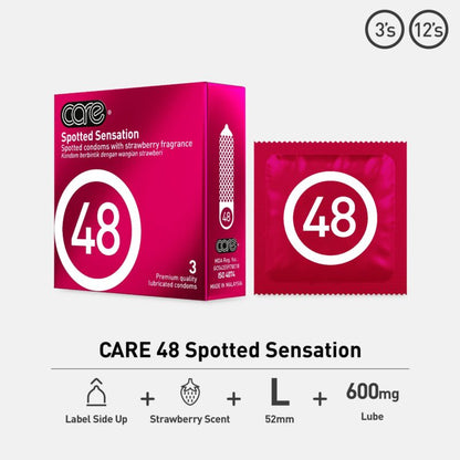 Care 48 Spotted Sensation 3's Condom [Ready Stock]