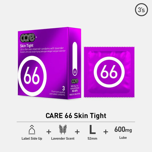 Care 66 Skin Tight 3's Condom [Ready Stock]