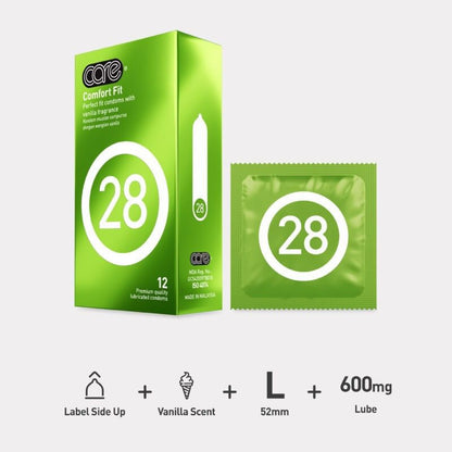 Care 28 Comfort Fit 12's Condom [Ready Stock]