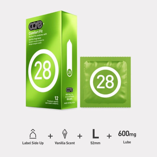 Care 28 Comfort Fit 12's Condom [Ready Stock]