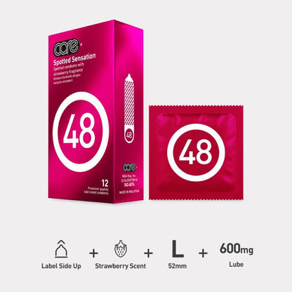 Care 48 Spotted Sensation 12's Condom [Ready Stock]