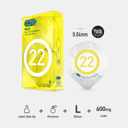 Care 22 Nipis 6's Condom [Ready Stock]