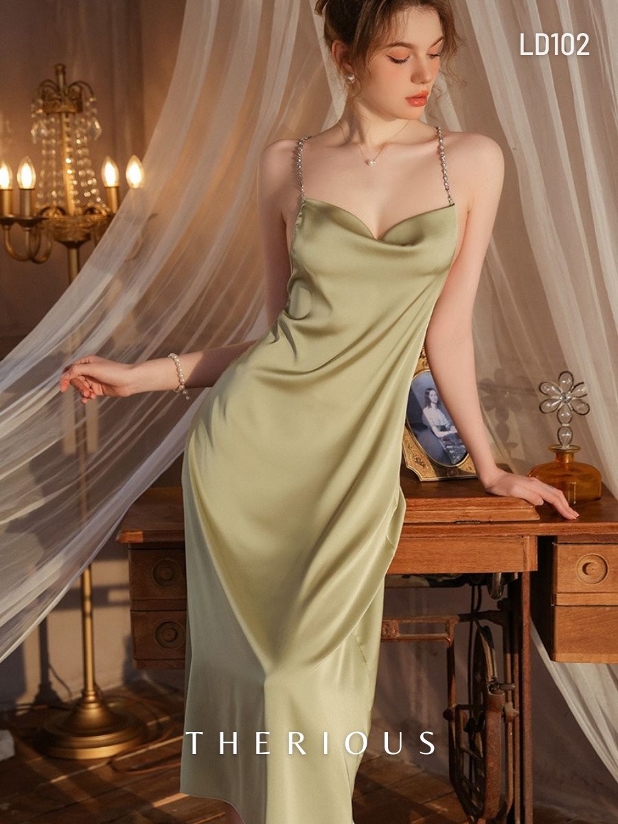 Jayla Pearl Long Dress Lingerie LD102 [Ready Stock]