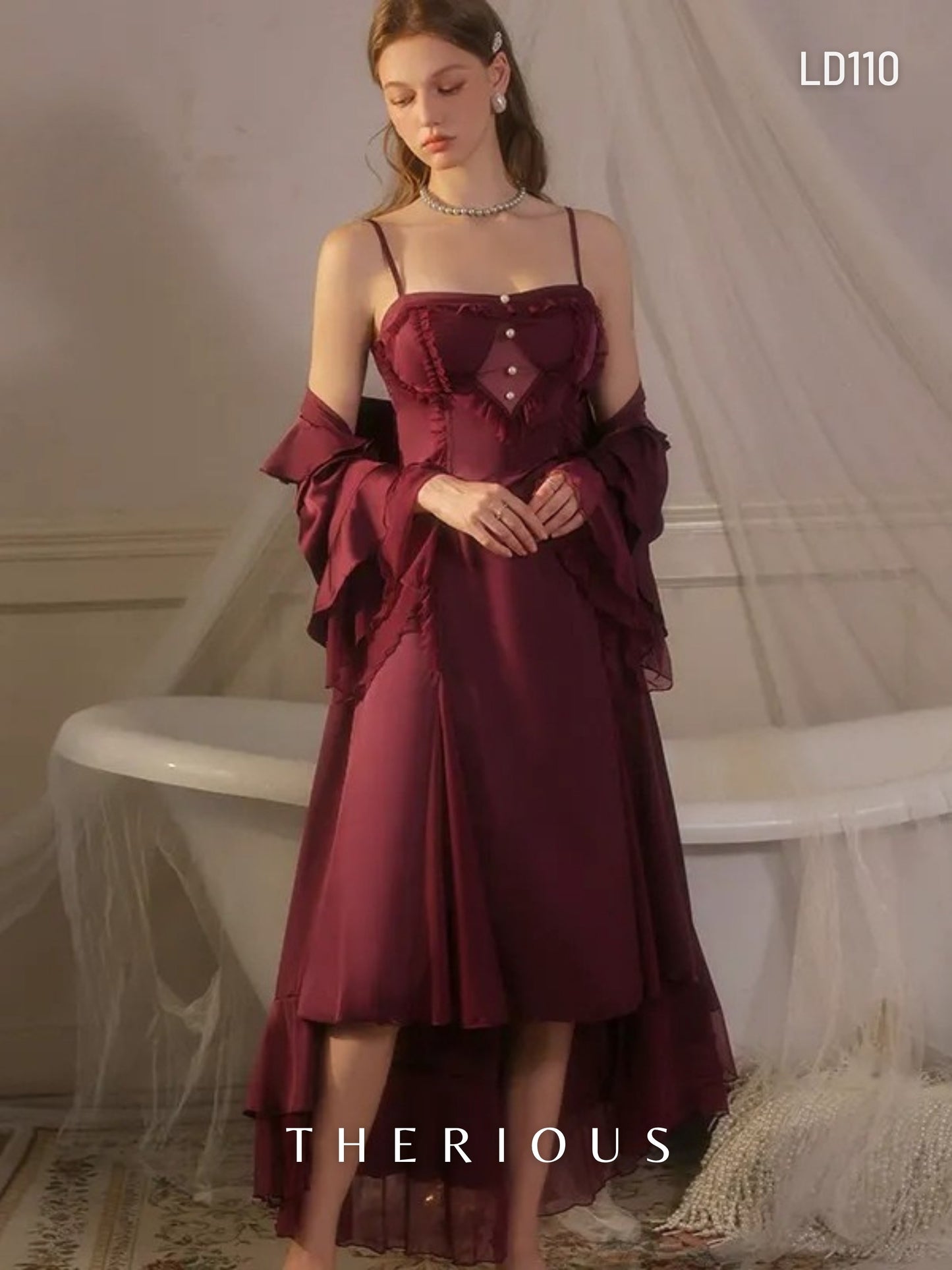 Tamia Long Dress Lingerie LD110 [Ready Stock]