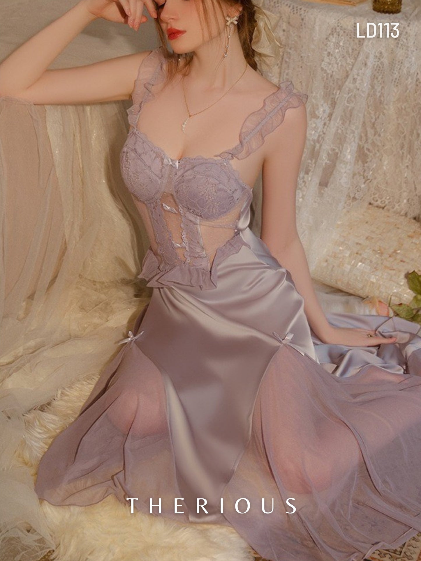 Tamia Long Dress Lingerie LD113 [Ready Stock]