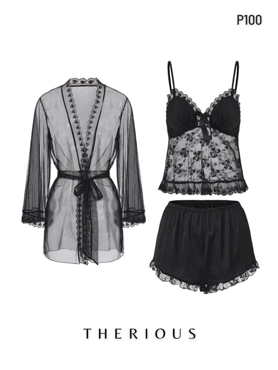 Jayla Lace Pants Set Lingerie P100 [Ready Stock]