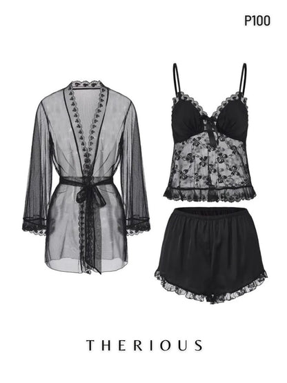 Jayla Lace Pants Set Lingerie P100 [Ready Stock]