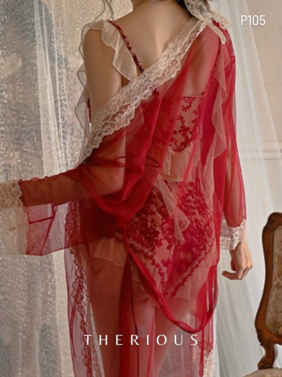 Rose Floral Pants Set Lingerie P105 [Preorder]