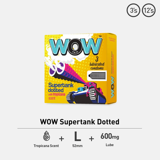 Care WOW Supertank Dotted 3’S Condom [Ready Stock]