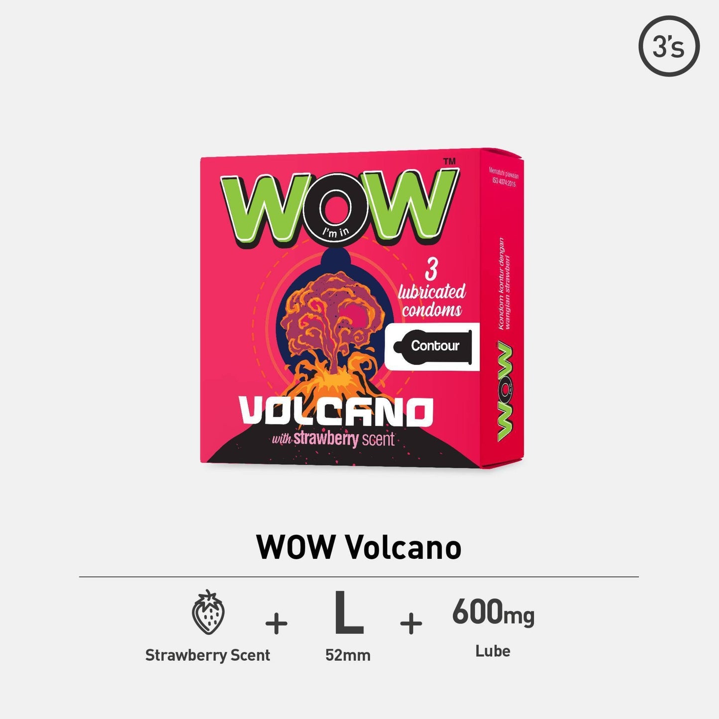 Care WOW Volcano 3’S Condom [Ready Stock]