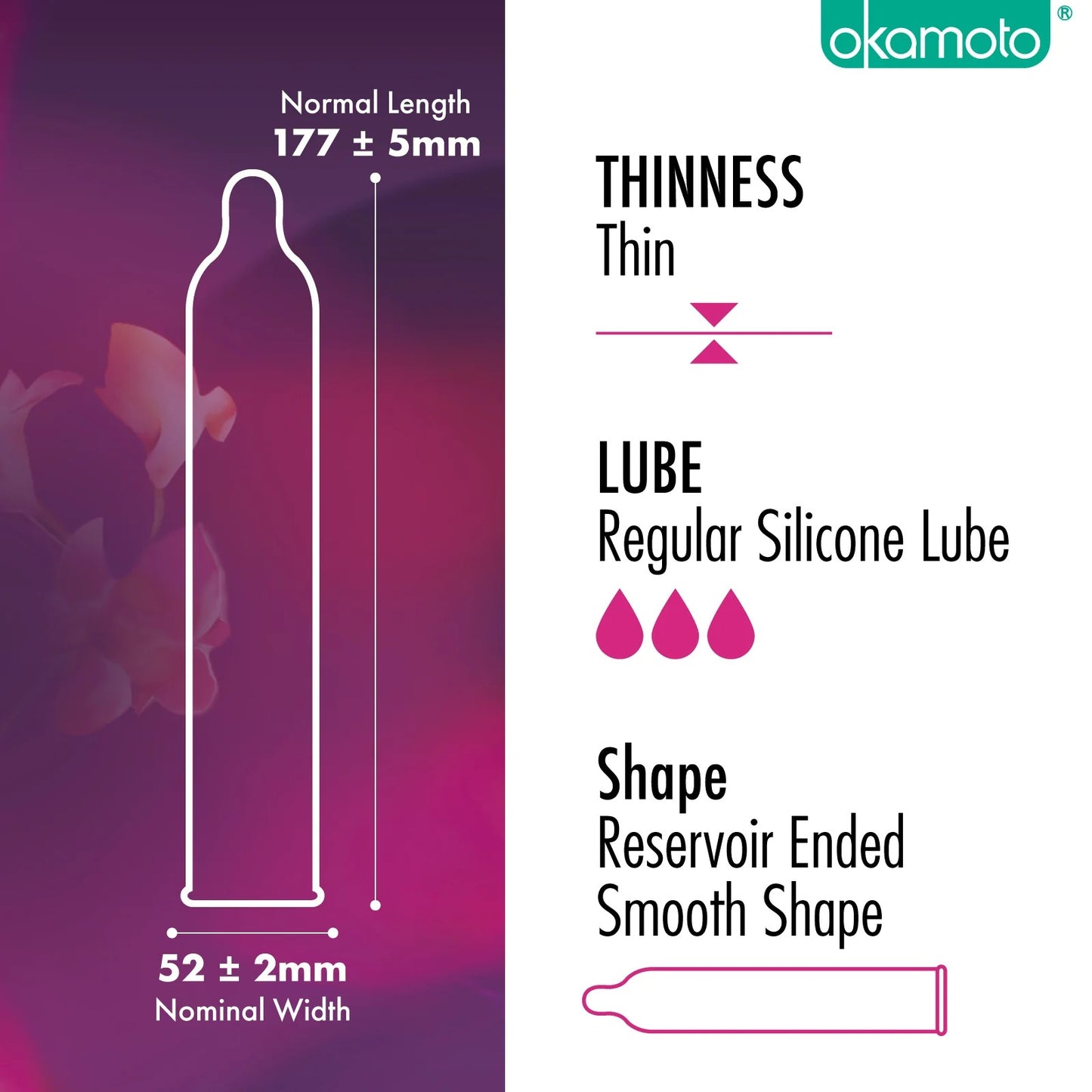 Okamoto Orchid Condom in 12 packs [Ready Stock]