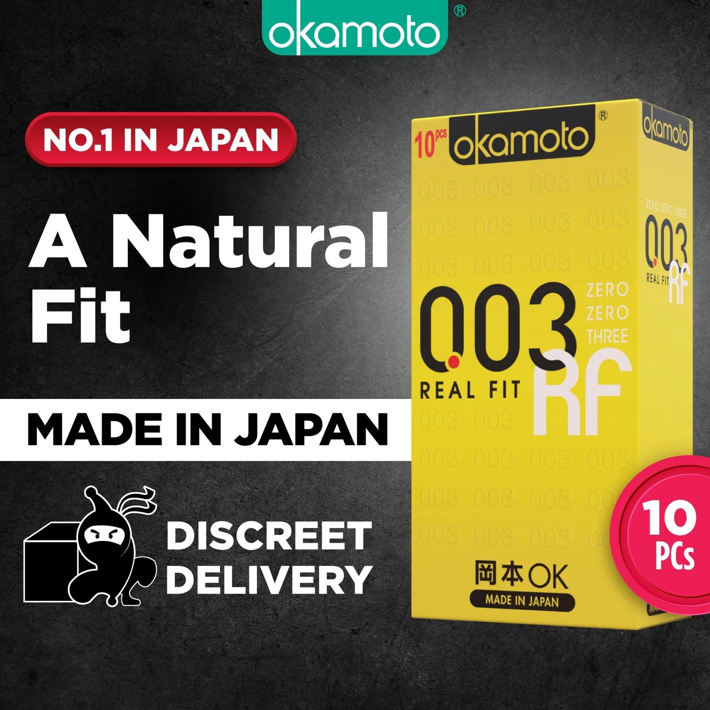 Okamoto 003 Real Fit Condom in 10 packs [Ready Stock]